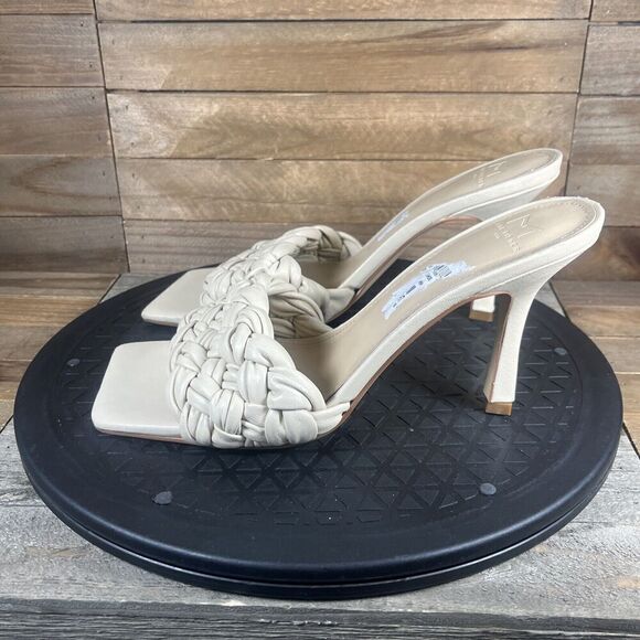 Marc Fisher LTD Women's Size US 8M Draya Braided Cream Heeled Sandals - Picture 3 of 10